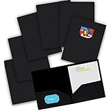 2 Pocket Folder Heavy Duty poly plastic Folders For Letter Size Papers sheets Includes Business Card Slot (6 PACK BLACK) by New Generation