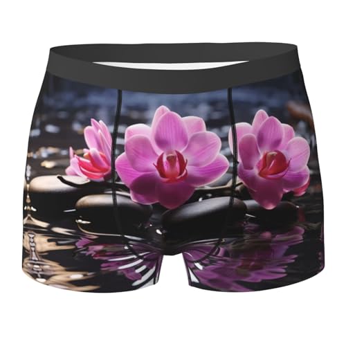 SYHEART Flowers In Spa Print Men'S Boxer Briefs With Elastic Comfort Fit Design For All-Day Wear