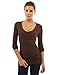 Patty Women's Raglan V Neck Long Sleeve Ruched Tee