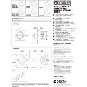 Delta Faucet R10000-UNWS MultiChoice Universal Tub and Shower Valve Body for Tub Faucet Trim Kits (with Thin Wall Mounting Kit)