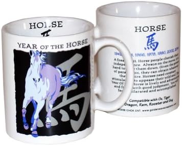 Asian Oriental Chinese Zodiac Coffee &amp; Tea Mug Year of the Horse: Birth Years 1918 1930 1942 1954 1966 1978 1990 2002 2014