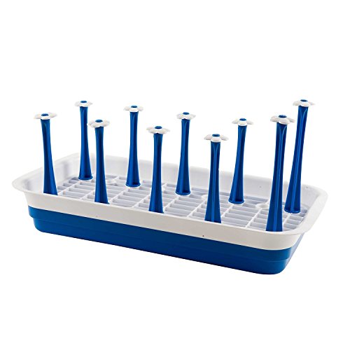 Vivian Bottle Drying Rack Mug Organizer Holder Cup Drying Rack Kitchen Accessories for 10 PCS Bottles Cups (Blue)