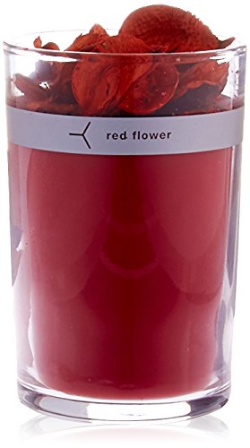 Red Flower Italian Blood Orange Petal Topped Candle, Italian Blood Orange, 6 oz