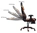 MORFAN Gaming Chair Large Size High Back Ergonomic Executive Office Home Racing Chair with Lumbar Massager Support & Adjustable Headrest Pillow & Retractable Footrest (Black/Orange) …