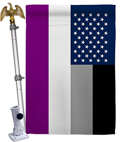 Americana Home & Garden US Asexua House Flag Eagle Set Support Pride Rainbow Lo…