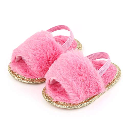 Pink Infant Fur Sandals Meckior Infant Baby Girls Sandals Faux Fur