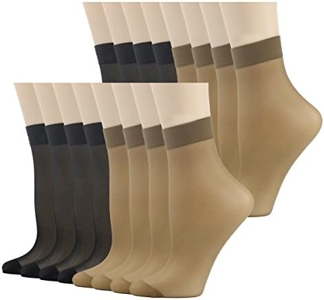 INCHER Women's Girl's Ankle High Short Socks Nylon Socks Tight Socks 4-20Pairs