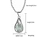 Waterdrop Luminous Pendant Necklace,Haluoo Women Stainless Steel Openwork Waterdrop Pendant Necklace Unisex Blue Luminous Pendant Necklace Long Silver Ball Chain,Women Mens Girls (Silver)thumb 4