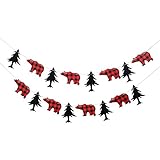 Lumberjack Theme Banner Garland Party Supplies for Kid Birthday & Baby Shower Party Decoration