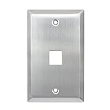 CoocoTech 1 Port Keystone Wall Plate Stainless Steel (1-Gang)