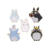 Winzik Novelty Cartoon Lapel Brooch Pins Set 5pcs Cute Chinchillas Pattern Enamel-liked Badges for Women Girls Child Clothes Backpacks Decor