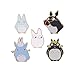 WINZIK Novelty Cartoon Lapel Brooch Pins Set 5pcs Cute Chinchillas Pattern Enamel-liked Badges for Women Girls Child Clothes Backpacks Decor