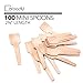 Tiny wooden spoon, Eco-Friendly miniature wooden spoons for spices, Scrubs small wooden spoon for salt, ice cream tasting spoons | 100% All-Natural - Pack of 100-2-3/4” by WoodU