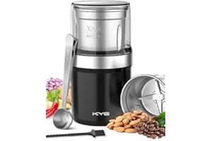 KYG Coffee & Spice Grinder – Electric Grinder for Seeds, Pepper, Flax Seed, with 2 Removable Bowl, 300W, Washable Stainless S