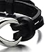 COOLSTEELANDBEYOND Infinity Love Genuine Leather Bracelet for Men and Women Stainless Steel