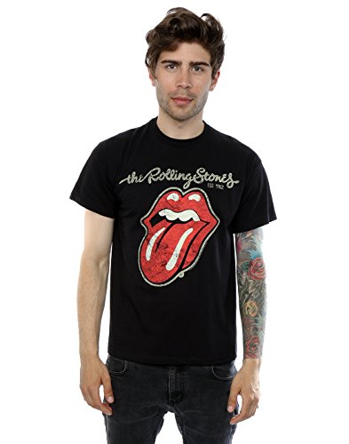 Rolling Stones Men's Plastered Tongue T-Shirt XXX-Large Black