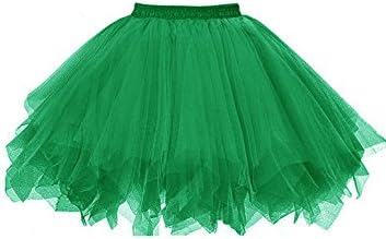 malishow Womens Short Tutu Costume Tulle Skirt Dance Multi-Colored Party Petticoat GreenXL