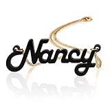Personalized Acrylic Name Necklace with 18k Gold Plated Chain -Custom Made Choose Any Color and Any Name