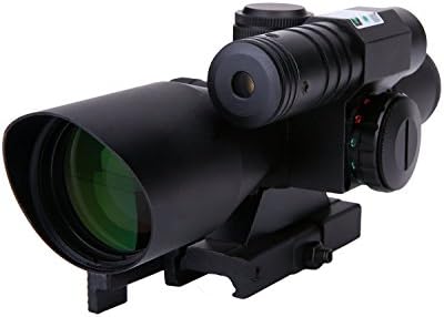 Tactical Quick Release 2.5-10x40E Scope with Green Laser Sight Rifle Scope with Picatinny Mount by Golden Eye Tactical