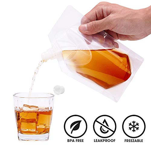 Cruise Smuggle Flask Set for Travel, Rum Runner Plastic Liquor Bag