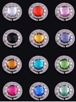 SciencePurchase - 12 Piece Colorful Diamond Folding Section Handbag Hook - Thumbnail 2