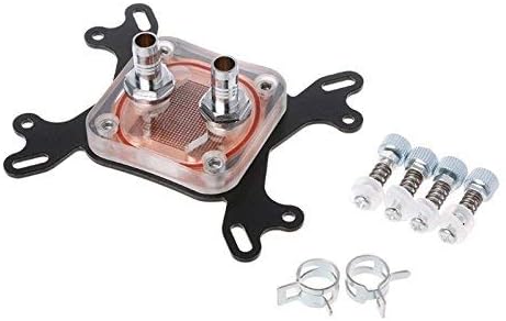 Floratek CPU Water Cooling Block Computer Water Cooler G1/4 with 50mm Copper Base Universal CPU Waterblock for Intel AMD CPU Water Cooling System (black)