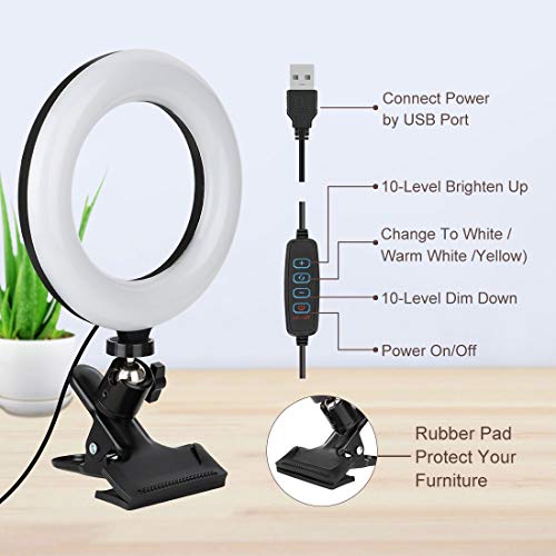Bekada Clip on Ring Light for Video Conference Lighting, USB Laptop Light for cam Zoom