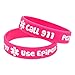 BAIYI Peanut Allergy Alert ID Bracelets Call 911 Use Epipen Emergency Medical Wristbands for Boys and Girls, 4Pcs