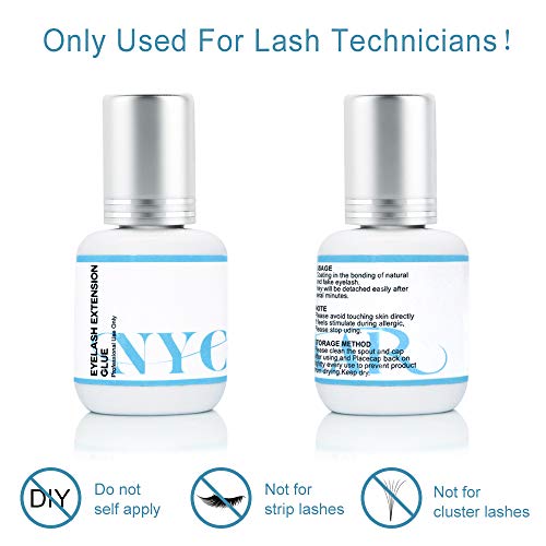 Eyelash Extension Glue Professional Extra Strong Grade Eyelashes Black Adhesive 1-2 Seconds Drying Time for 45-60 Days 7ml