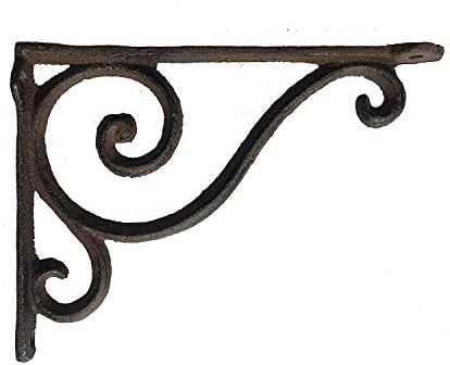 Decorative Cast Iron Shelf Bracket #08S - 6.75" x 4.75" - Farmhouse Decor