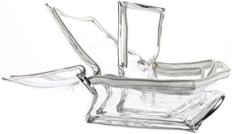 Ladybugbag Combo Of 3 Pvc Clear Transparent Multipurpose Makeup Pouches For Women (Silver, Lbb10105)