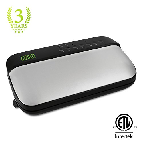 Razorri P8800-MS Stainless Steel Vacuum Sealer Machine with cutter,Dry/Moist Mode,Fit for Marinated food,Vacuum Sealing System with Free Starter Bags&Roll&Hose Food Sealer/Sous Vide Cooking