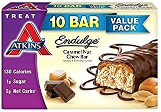 Atkins Endulge Treat, Caramel Nut Chew Bar,Value pack, 10 Bars ( Pack of 4 )