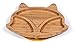 Bamboo Baby Plate with Suction - Kids and Toddler Suction Cup Plate for Babies, Non-toxic All-Natural Bamboo Baby Food Plate Stays Cool to the Touch for Baby-Led Weaning (Fox-Yellow)