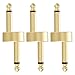 Neewer 3 Pieces Z-Type Guitar Effect Pedal Coupler Connectors 1/4-inch Offset Jack Pedals for Guitar Pedal Pedalboard, Golden, Metal