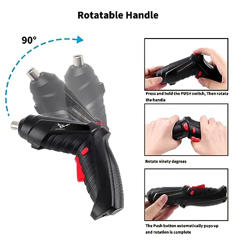 JENABOM 8 in 1 Electric Screwdriver, 3.6V Cordless Drill Screwdriver Rechargeable, 3.5N·m Max