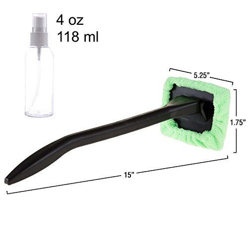image for Stalwart Two Windshield Cleaner with Microfiber Cloth, Handle and Pivo