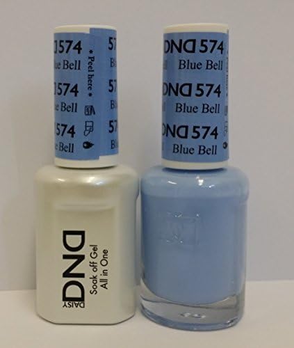 DND Daisy Duo Soak off Gel and Matching Nail Polish - 2016 Collection + Buy 2 colors get 1 FREE airbrush Stencil (574 - Blue Bell) by Daisy DNA
