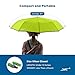 Extreme Degrees High Visibility Neon-Umbrella. Compact Lightweight Folding Umbrella with LED Flashlight. Protects from Rain or Sunlight- UV Protection. Men, Women & Kids.