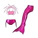 Pettigirl Girls 3 Pcs Mermaid Tail Swimsuit Sets Sea-Maid Swimwear Bikini Bathing Suit 4-7 Years