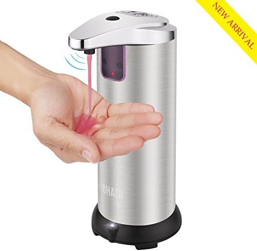 Soap Dispenser, QHAQI Automatic Touchless Soap Dispenser Works with Liquid Soap and Hand Sanitizer, Dish Soap Dispenser with Waterproof Base for Thanksgiving Day