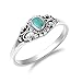 Sterling Silver Simulated Turquoise Vintage Style Ladies Ring 7mm (Size 4 to 10)