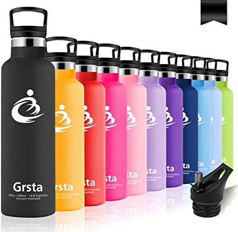 Grsta Water Bottle With Straw & Filte,Double Wall Vacuum Insulated Stainless Steel Leak Proof Metal Flask for Hot/Cold Water,12/500ml/20/26oz for Kids,Men & Women Outdoor Sports