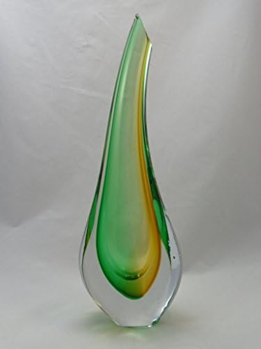 Murano Glass Vase Green/Amber
