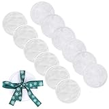 12 PACK Reusable Makeup Remover Pads With Gift Box- Bamboo Cotton Pads - Zero Waste And Chemical Free Face Wipes, Soft Facial And Skin Care Wash Cloth Pads-2 Sided Of Organic Bamboo (White-Green)