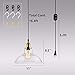 HMVPL Industrial Plug in Edison Pendant Light, Rustic Mini Swag Hanging Lighting Fixture with Clear Glass Shade for Kitchen Island Dining Room Living Room Bedroom Hallway