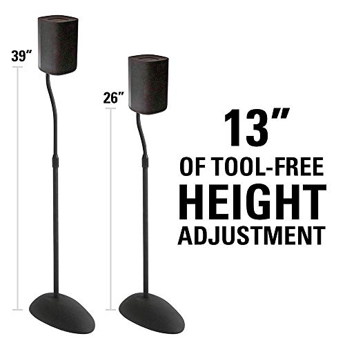 Sanus Home Theater Series Adjustable Height Speakers Stands for Satellite Speakers Tear Drop
