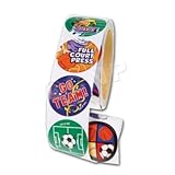 Sports Theme Party Stickers - Soccer, Basketball, Football, Baseball and More