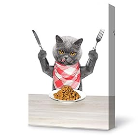 Canvas Wall Art Cat Modern Home Decor Canvas Painting Wall Decoration for Bedroom Living Room - 12x18 inches