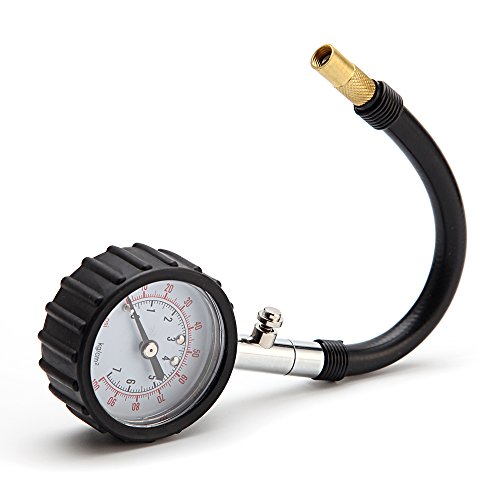 Click Here to See More Images HYB Tire Pressure Gauge Heavy Duty High Accuracy Black Air Pressure Gauge For Car Truck and Motorcycle Air pressure tire gauge 100 PSI